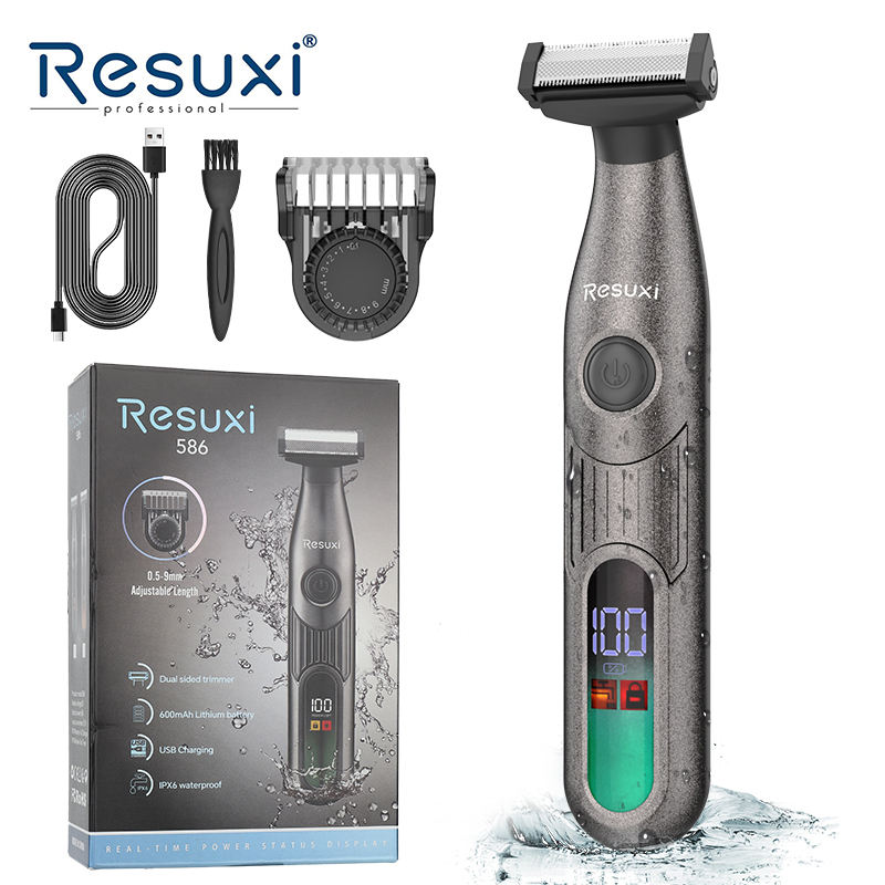 Men'S Grooming Hair And Body Wash - Resuxi 586 プレミアムメンズグルーミングシェーバー 電動ひげトリマー IPX6防水ボディシェーバー 低騒音