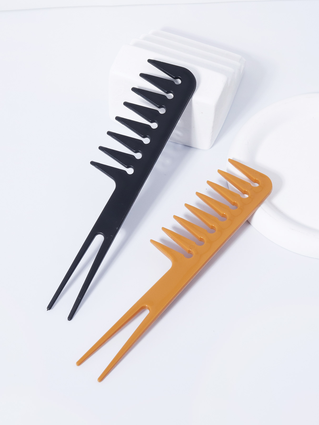 Men'S Grooming Brush - ダブルフォークワイドトゥースコーム、両面コーム、アフリカンコーム、男性と女性の両方に適したヘアアクセサリー