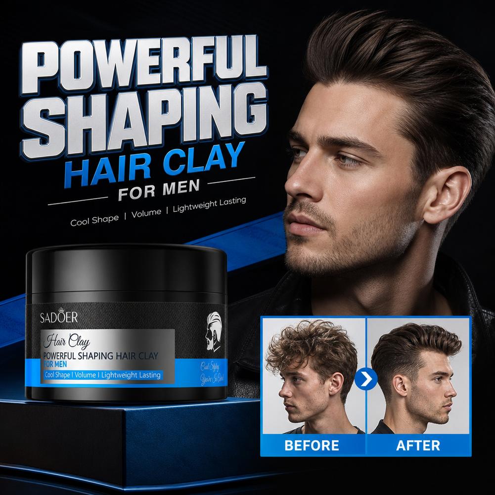 Grooming Men'S Hair - マットヘアスタイリングクレイ強力ホールド非脂っこいヘアワックスポマード長持ちテクスチャークリーム男性用デイリーグルーミング