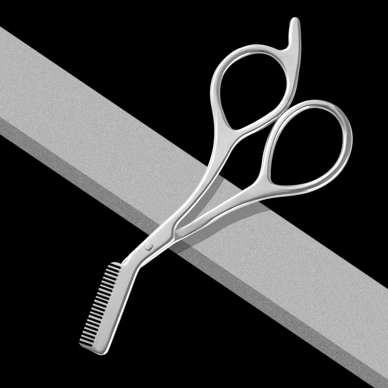 Men'S Grooming Eyebrow Trimming - ステンレス鋼の眉毛トリミングはさみ、コーム付き、男性と女性のための顔の毛のグルーミングツール、完璧なフェイスケアツール