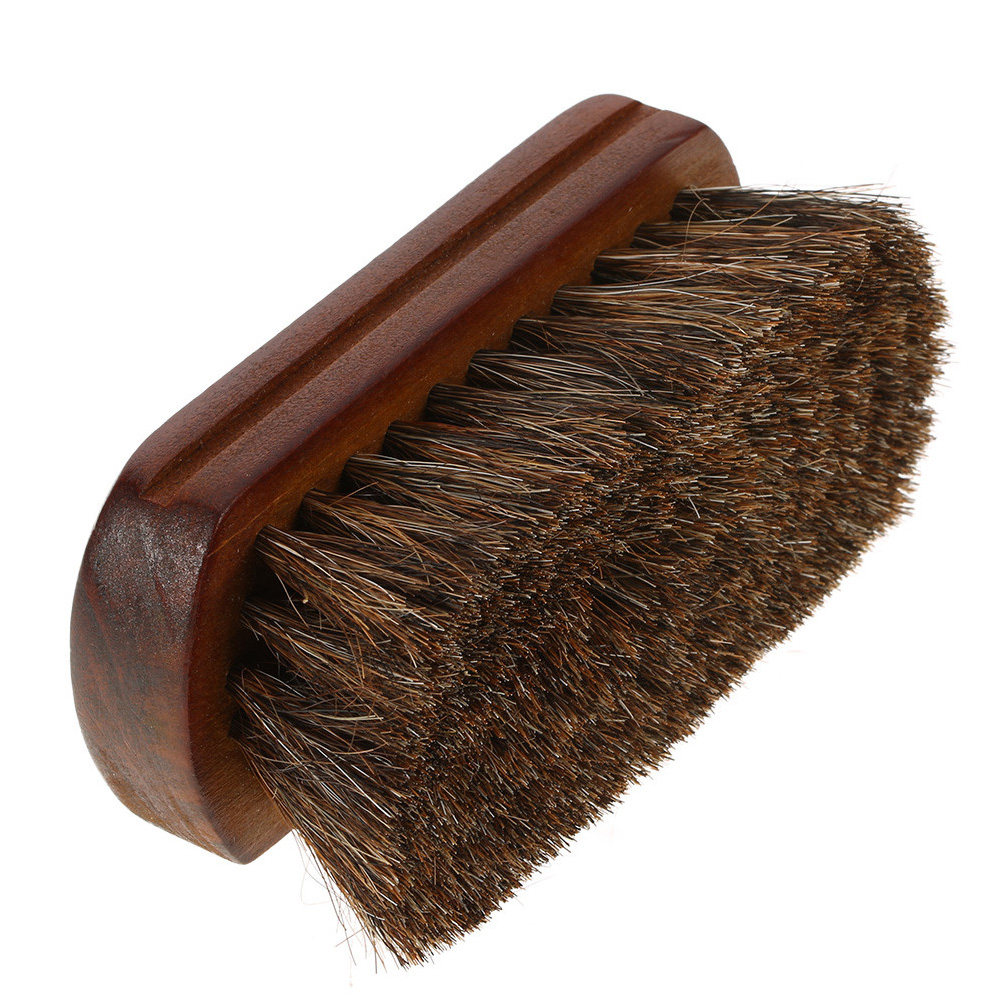 Men'S Grooming Brush - 男性用ひげブラシ。丈夫な馬毛のブラシと木製のハンドル。顔や首の毛をきれいにし、シェービングや手入れに最適なツール。