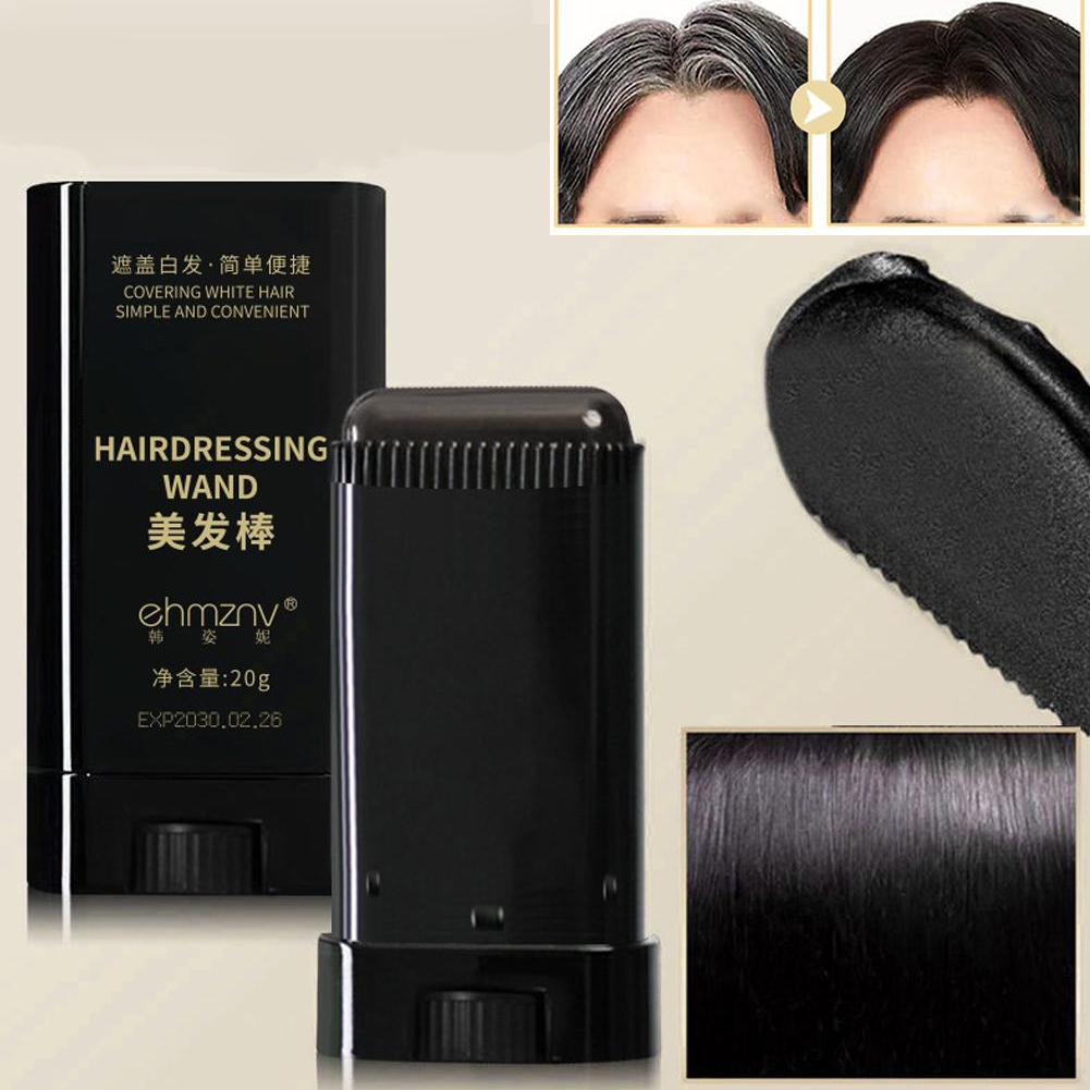 Men'S Grooming Brush - 2in1インスタントヘアカラースティック、携帯用カラータッチアップヘアスティック（コーム付き）、白髪染めヘアカラースティック（女性男性用）