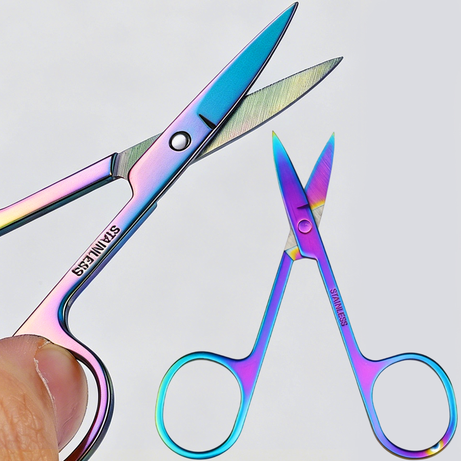 Men'S Grooming Eyebrow Trimming - 顔の毛用小型グルーミングハサミ 男女兼用 - まつげ、眉毛、鼻毛、口ひげ、髭のトリミング用