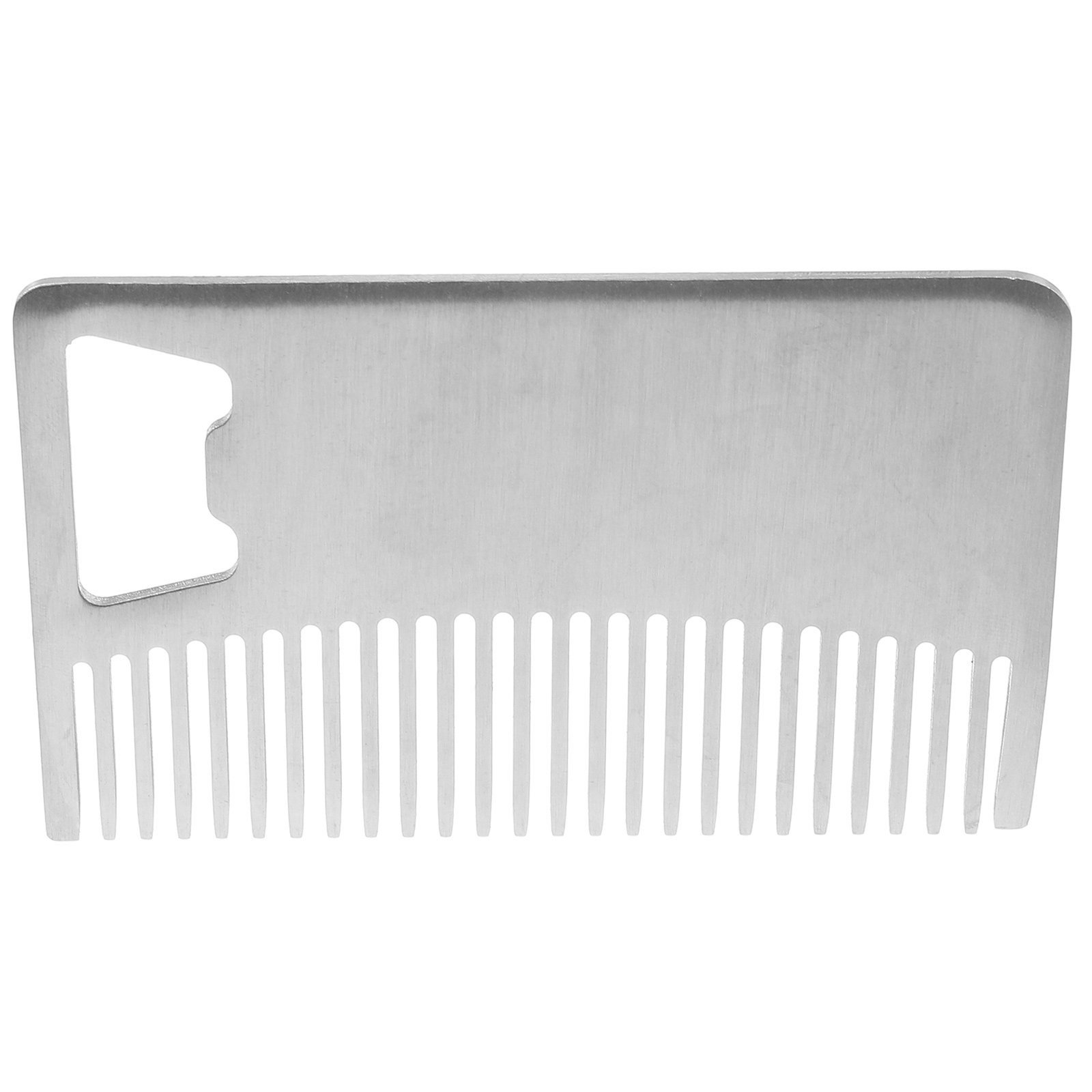 Men'S Grooming Brush - 携帯用クレジットカードサイズステンレス鋼製ひげ櫛、静電気防止、男性用ヘアスタイリング、旅行用理髪櫛、理髪師用櫛