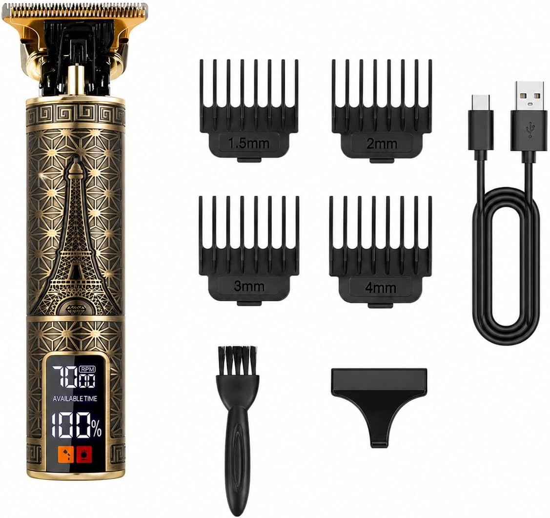 Grooming Men'S Hair - 男性用プロフェッショナル電動ヘアクリッパー（USB付き）、6-in-1バーバーキット、プロのグルーミングに最適 - トリミング、ヘアカット、ヘアケアシステム