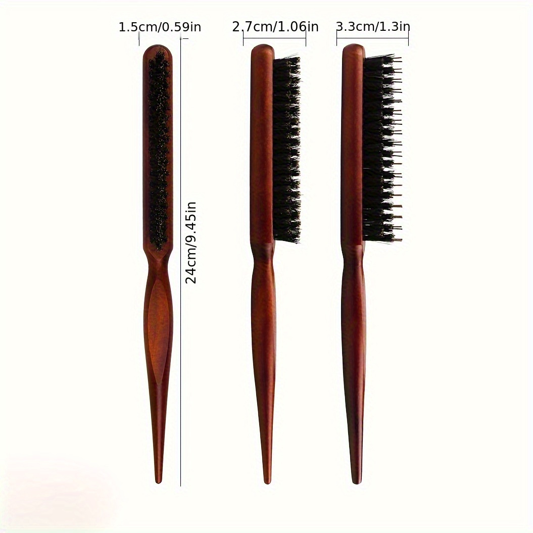 1個入り 木製ハンドル付き静電気防止ヘアコーム、スタイリング - Men'S Grooming Brush のレビューと価格
