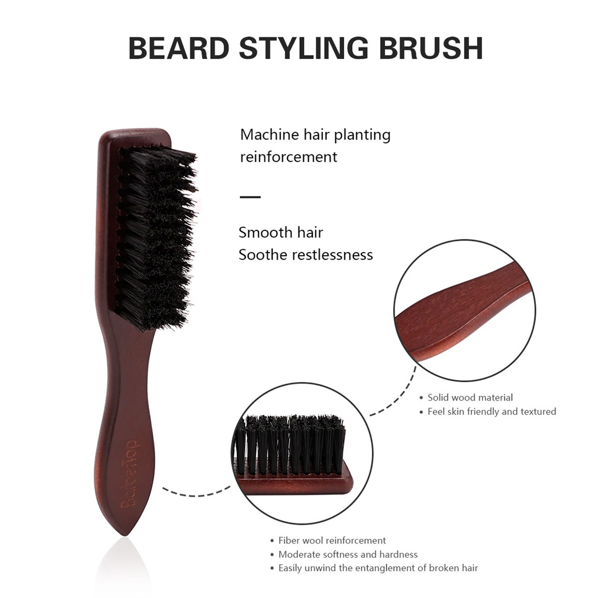 理髪店木製ハンドル猪毛ひげブラシ軟毛クリーニングブラシ壊れ毛 - Men'S Grooming Brush のレビューと価格