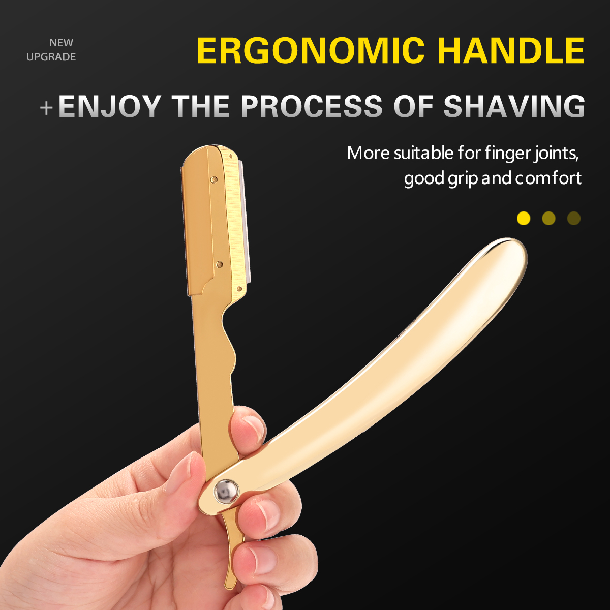 シルバーメンズシェービングバーバーツールヘアカミソリブラック - Grooming Men'S Hair のレビューと価格