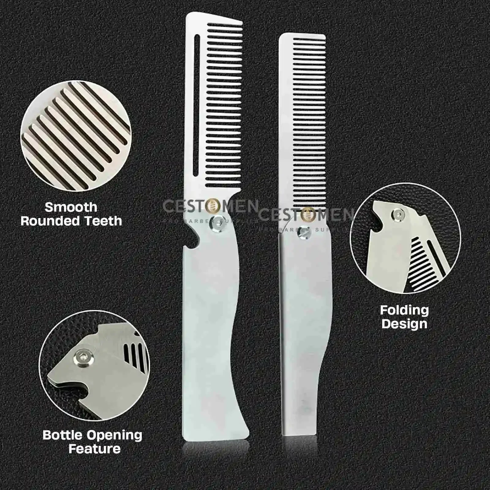 新型1/2個入り携帯用スチールコーム折りたたみ式ポケット髭コ - Men'S Grooming Brush のレビューと価格