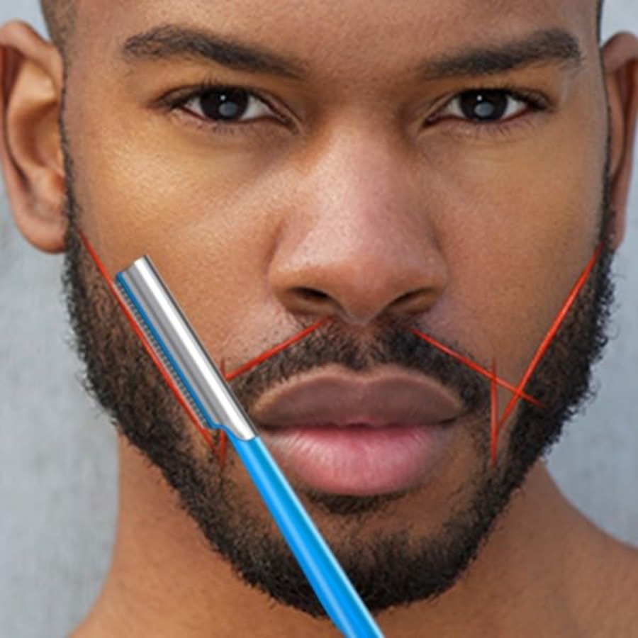 ひげ整形用カミソリツール、口ひげ用ストレートエッジトラベルカ - Men'S Grooming Eyebrow Shape のレビューと価格