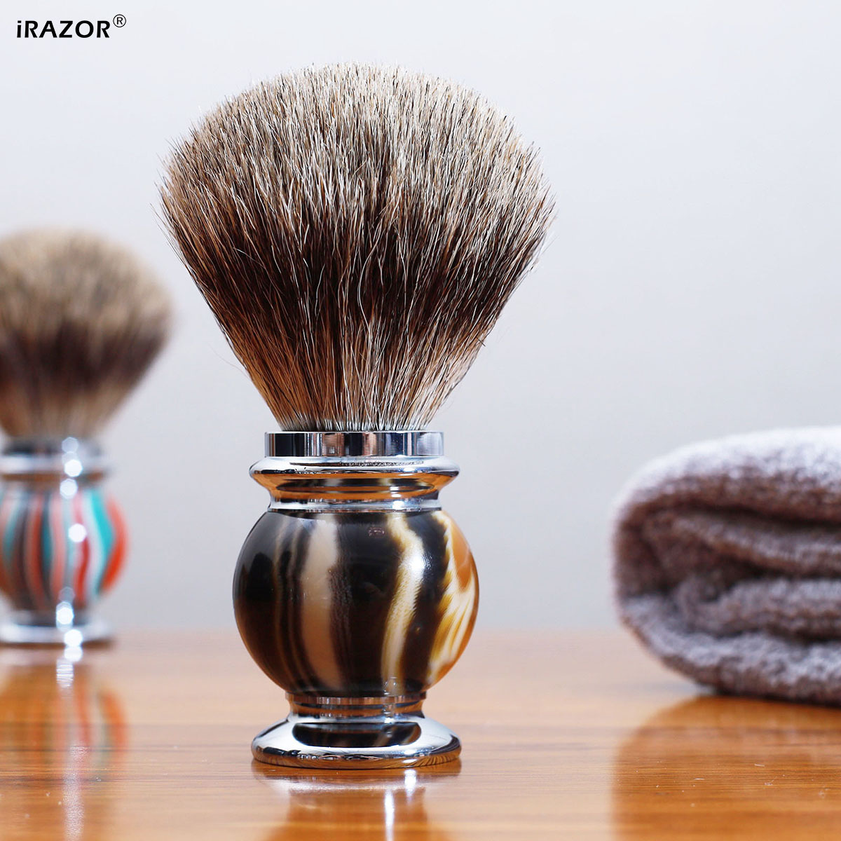 iRAZOR シルバーチップ シェービングブラシ（男性用）、 - Men'S Grooming Products のレビューと価格