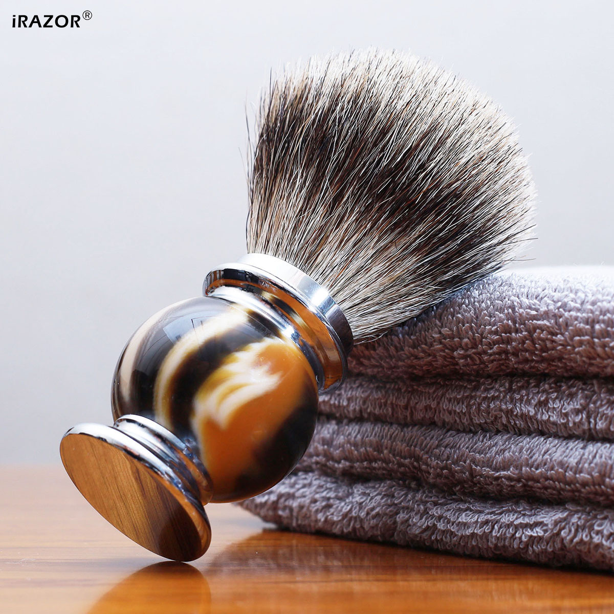 iRAZOR シルバーチップ シェービングブラシ（男性用）、 - Men'S Grooming Products のレビューと価格