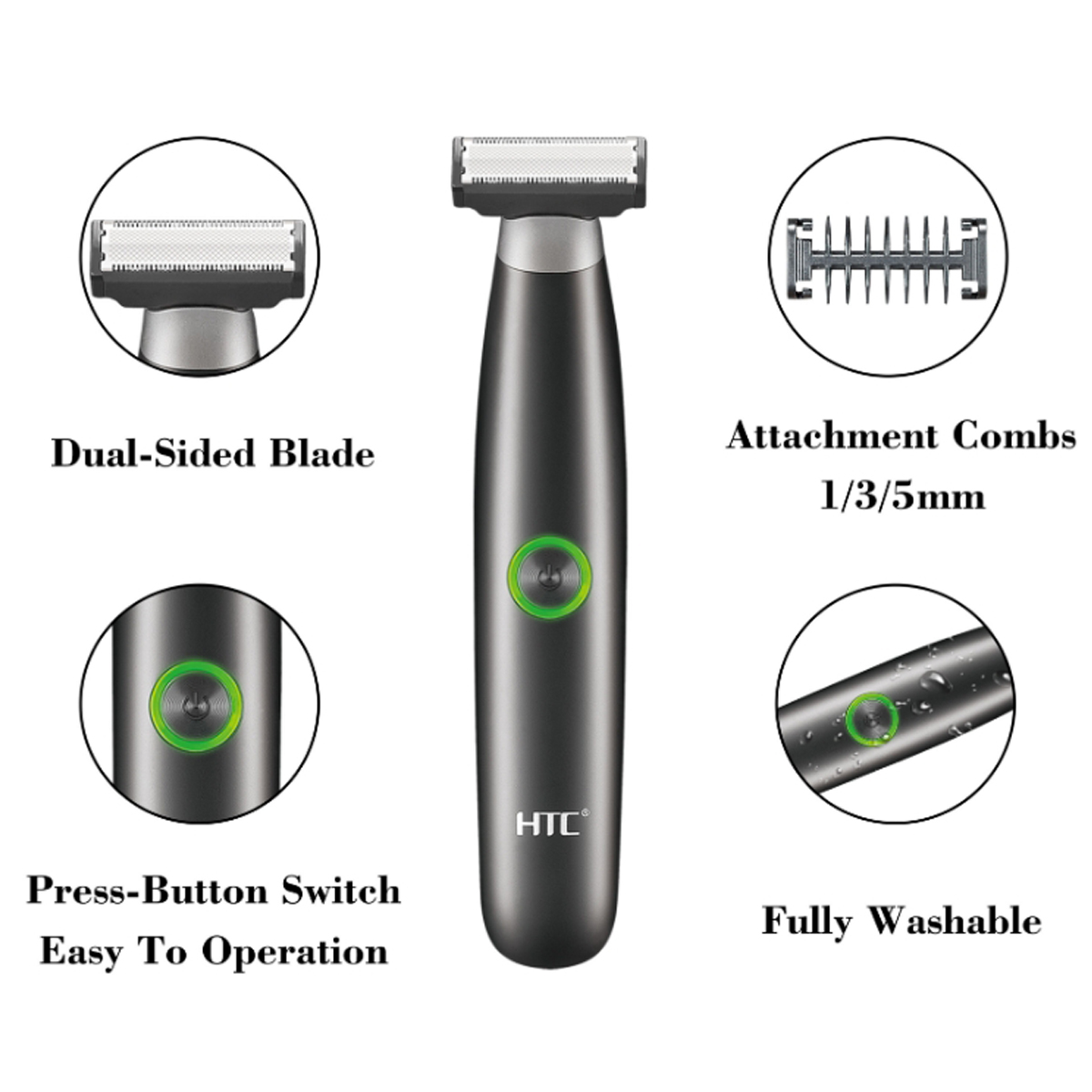 HTC メンズ電動鼠径部ヘアトリマー陰毛トリマーボディグルー - Men'S Grooming Hair And Body Wash のレビューと価格