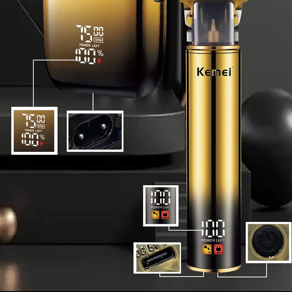 Kemei-男性用のプロ用電気シェーバーあごひげクリッパー - Men'S Grooming Products のレビューと価格