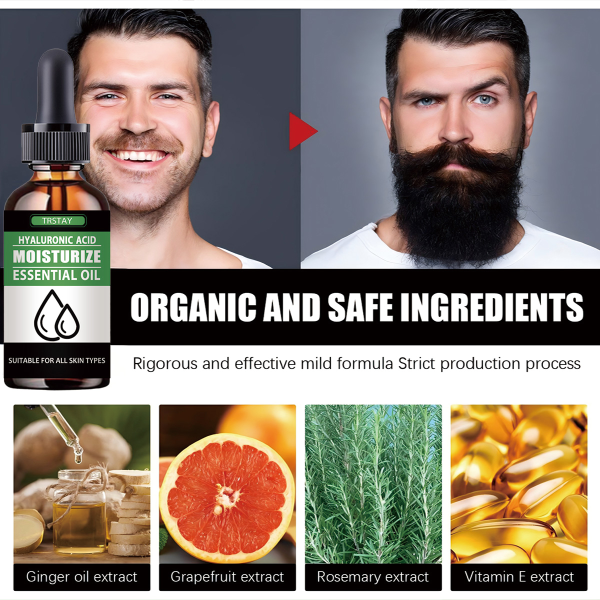 100% 天然加速顔の毛の成長ひげエッセンシャルオイル髪とひ - Men'S Grooming Products のレビューと価格
