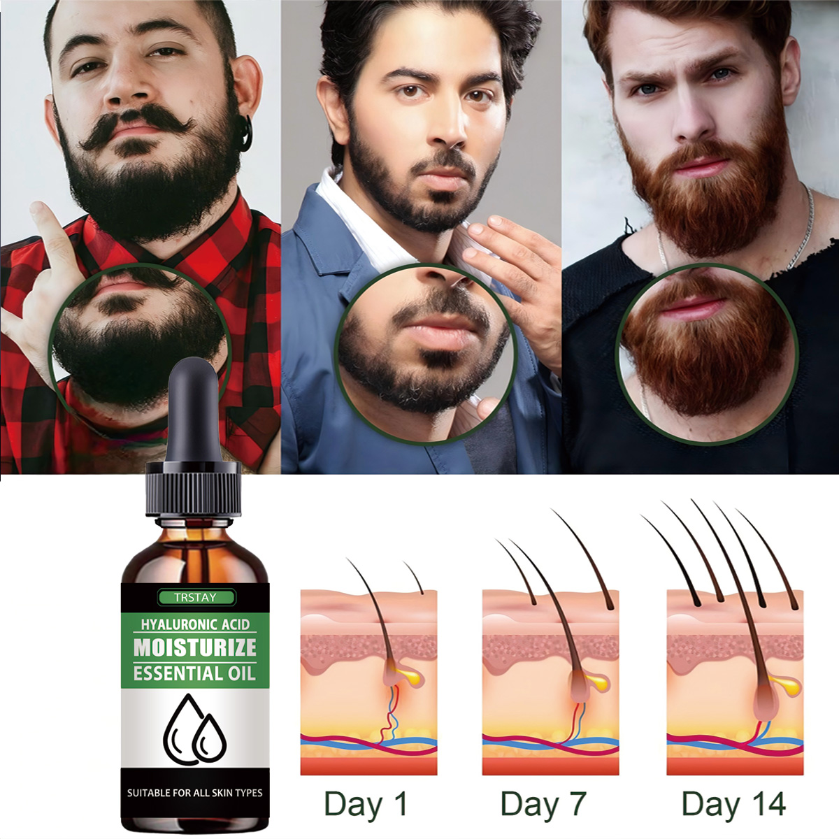 100% 天然加速顔の毛の成長ひげエッセンシャルオイル髪とひ - Men'S Grooming Products のレビューと価格