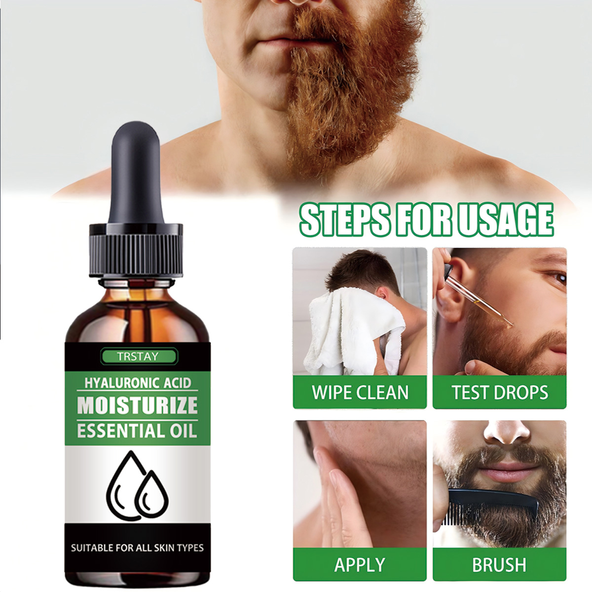 100% 天然加速顔の毛の成長ひげエッセンシャルオイル髪とひ - Men'S Grooming Products のレビューと価格