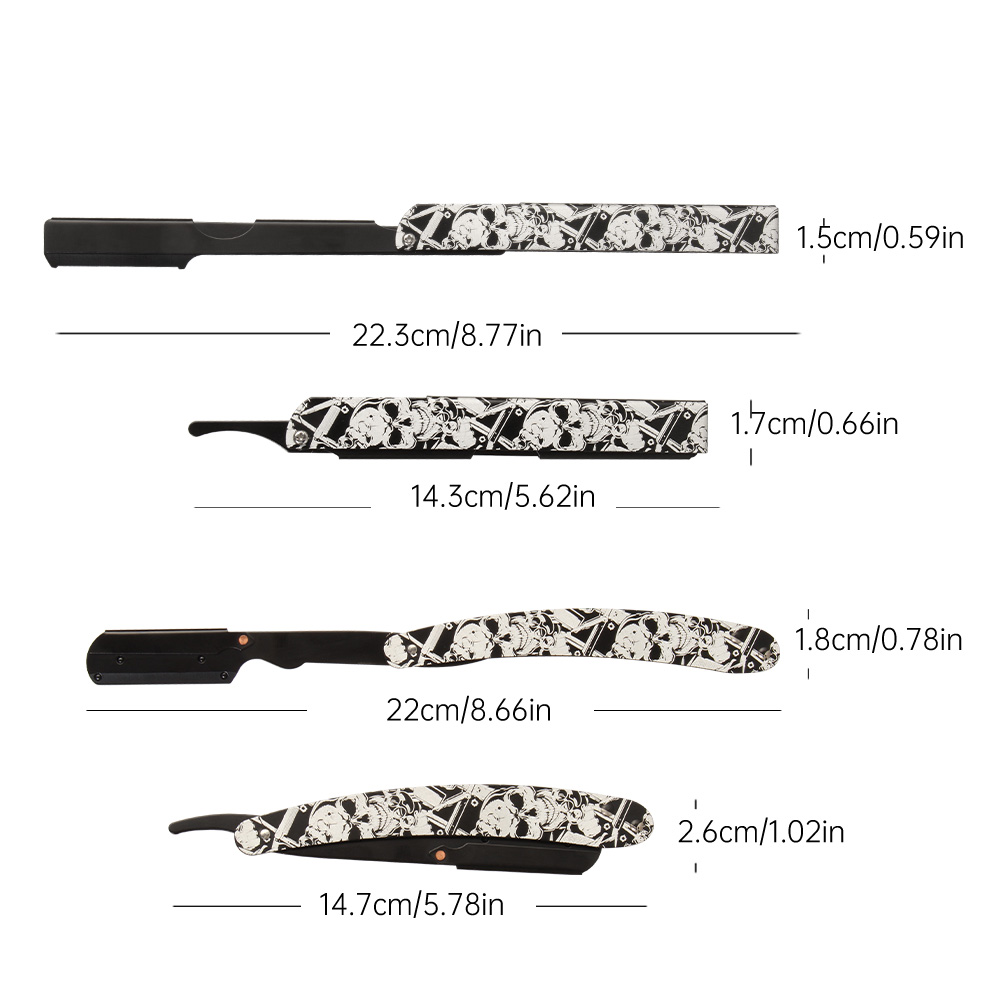 ヴィンテージスカルアートプリントハンドル付き昔ながらのカミソ - Men'S Grooming Eyebrow Trimming のレビューと価格
