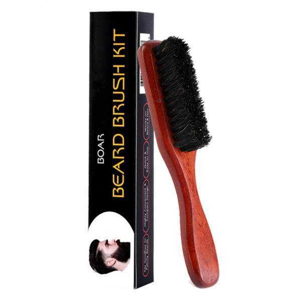 プロ用ヘアスタイリングひげブラシ木製ハンドル毛ブラシセット男 - Men'S Grooming Brush のレビューと価格