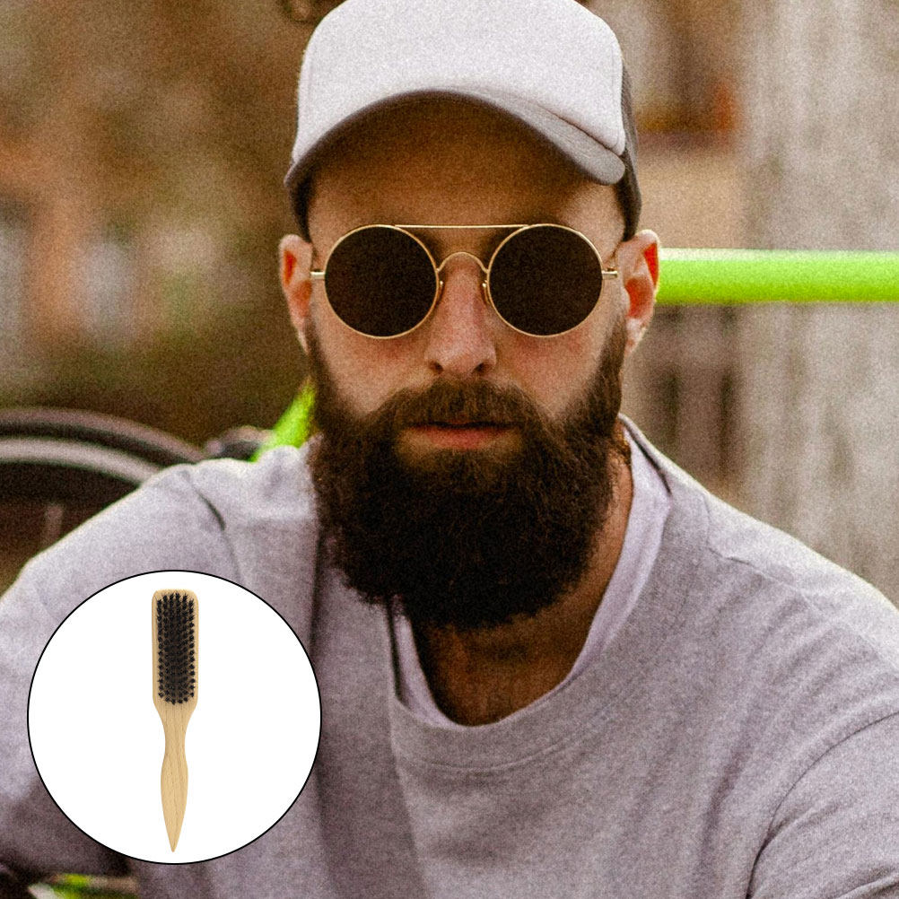 男性用、小型、柔らかい素材のひげブラシ。木製の口ひげ用、携帯 - Men'S Grooming Brush のレビューと価格